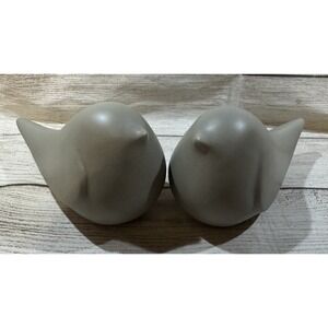 Pair of Sagebrook Home Chubby Fat Gray Bird Decorative Figurines 4" x 6"